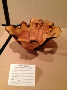 Beautiful Olive wood bowl turned by Ken Lappegard in the Instant Gallery at DWR