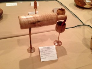 Dale Gillaspy's very creative wood turning titled "Pouring Wine"
